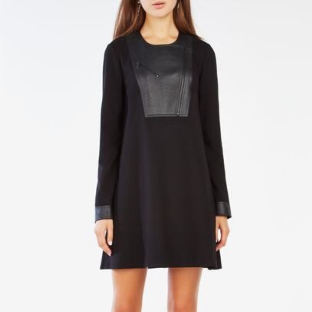 NWT BCBGMAXAZRIA AERO PLEATHER DRESS